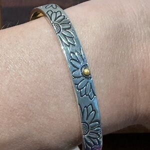 Sunflower Cuff Bracelet w Gold Accent NEW Gift Wrapped
